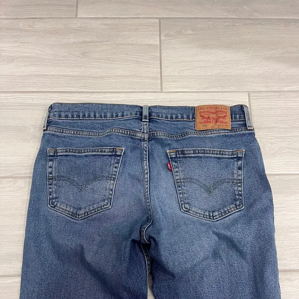 Levi's 511 Slim Fit Straight Leg Medium Wash Jeans ~ Men's 34/32